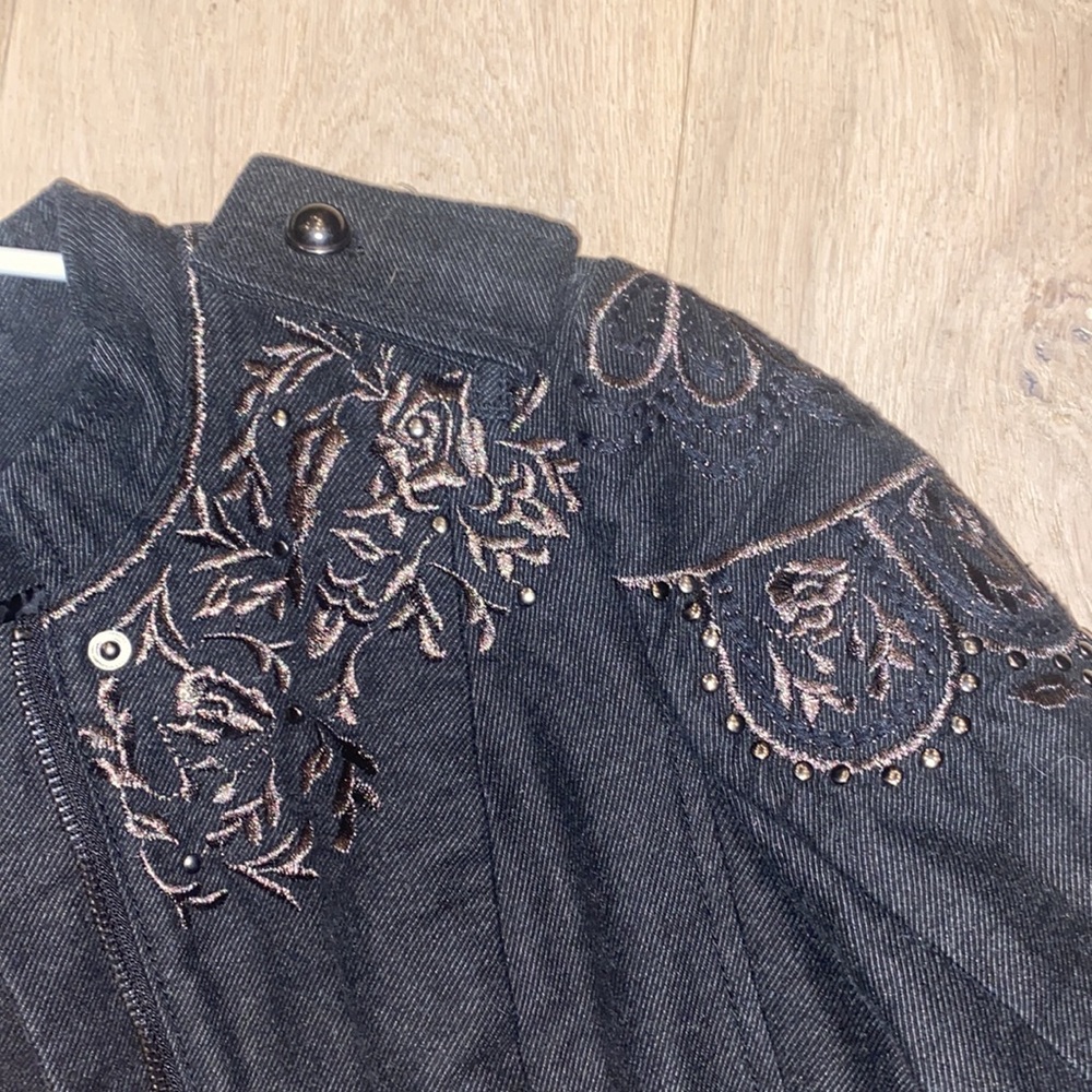 Free People Black Gold Embroidered Jacket - Picture 6 of 8